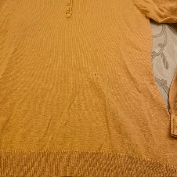 Brunella Gori 100% Fine Italian Merino Wool Lightweight Sweater Gold Large - Picture 9 of 16